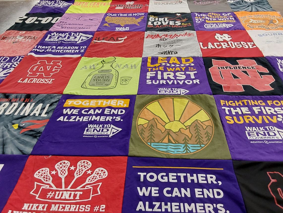 T-shirt quilt featuring lacrosse team by Nanci from IL