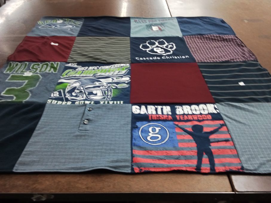 T-shirt quilt featuring seattle seahawks by Lisa from WA