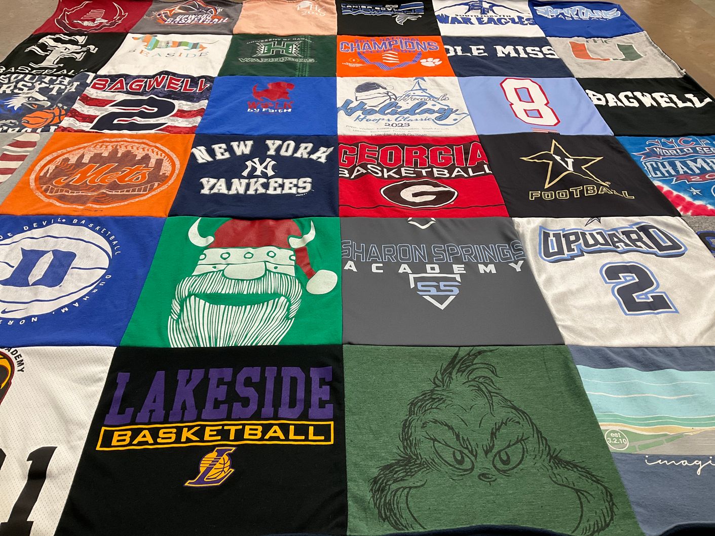 T-shirt quilt featuring new york yankees, georgia bulldogs by Kristen from GA
