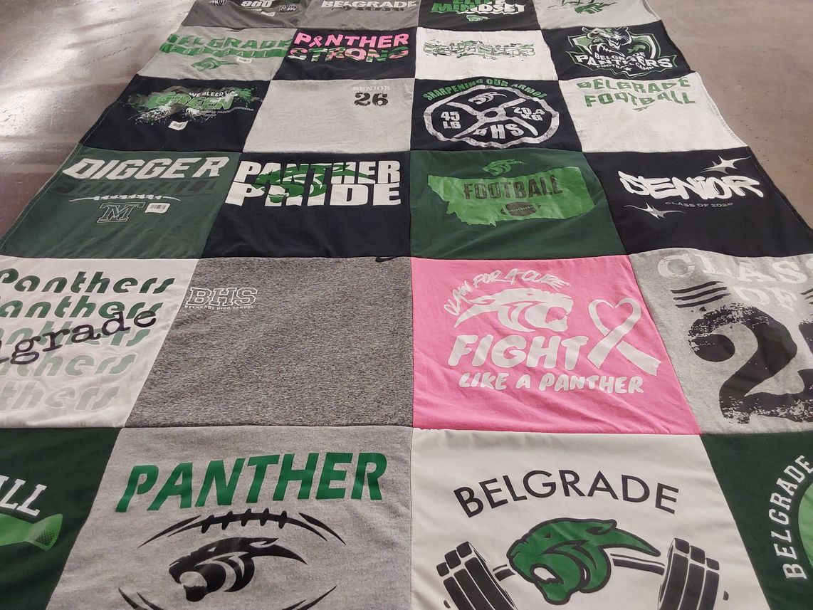 T-shirt quilt featuring belgrade panthers by Michelle from MT