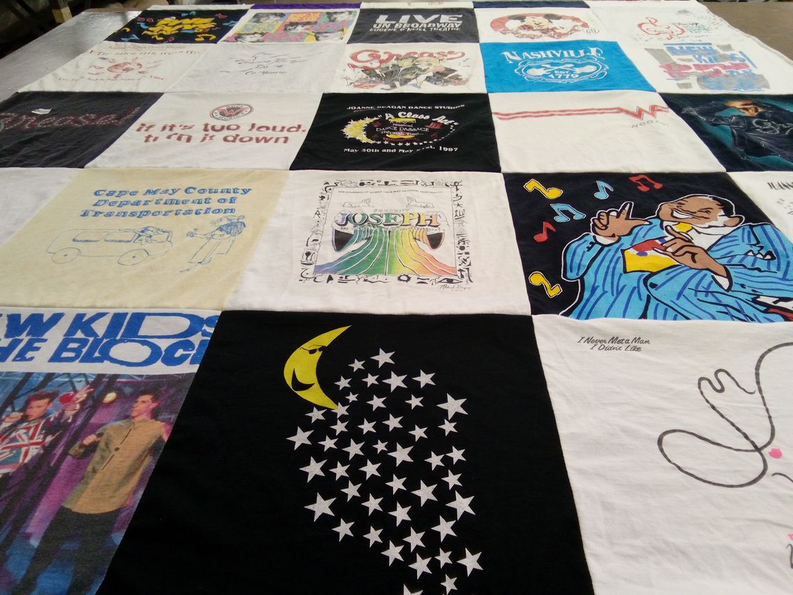 T-shirt quilt with music, theater themes by Mandi from NJ