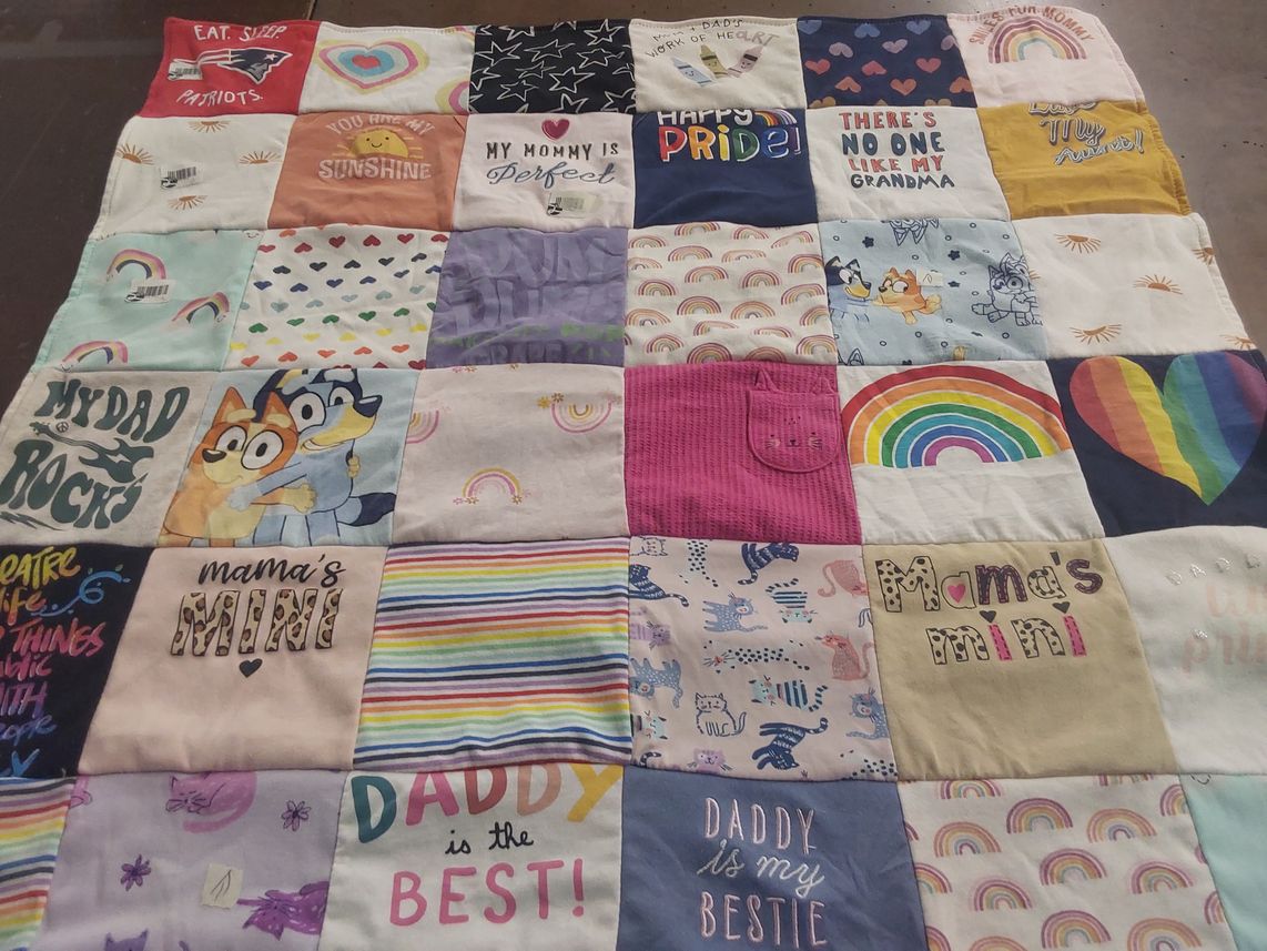 T-shirt quilt featuring new england patriots by Melissa from IA