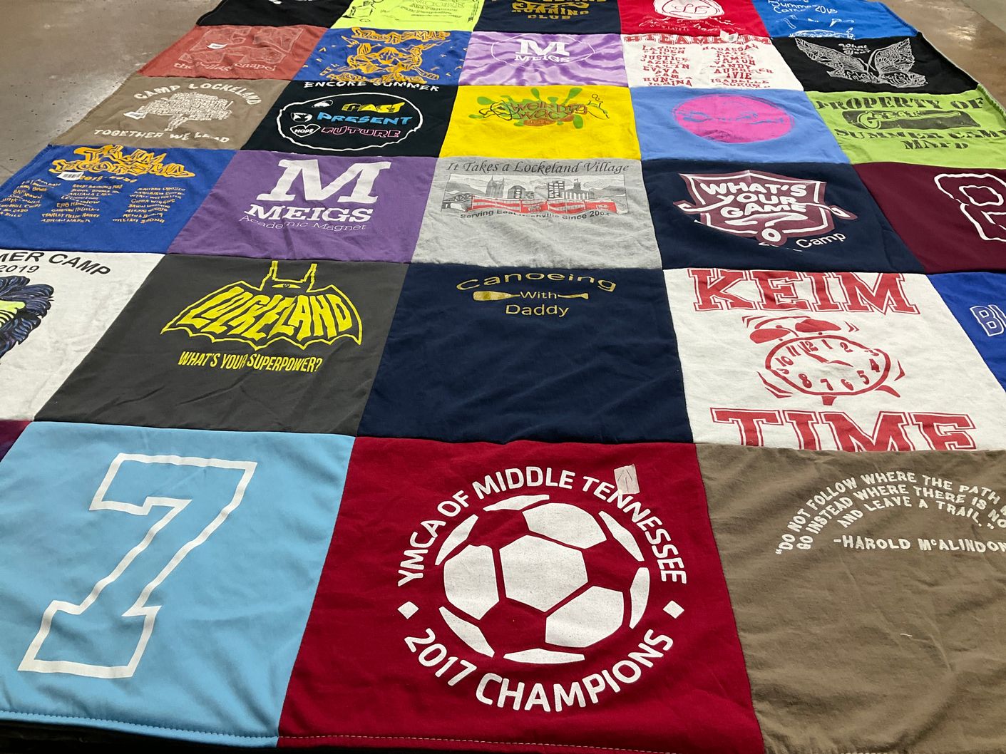 T-shirt quilt from meigs elementary magnet school by Julie from TN