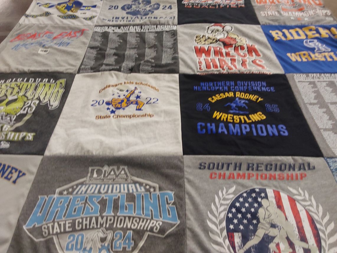 T-shirt quilt from caesar rodney high school by Amy from DE