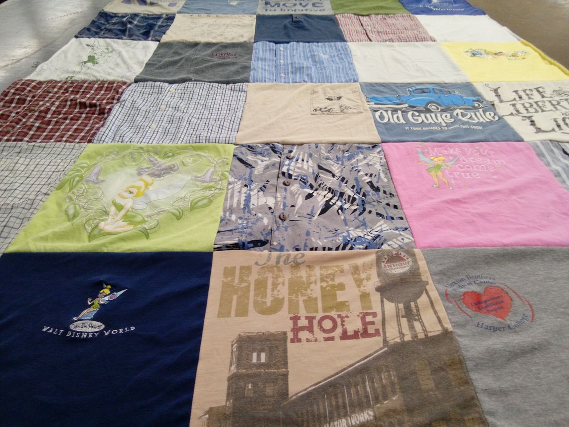 T-shirt quilt from harper college by Gina from IL