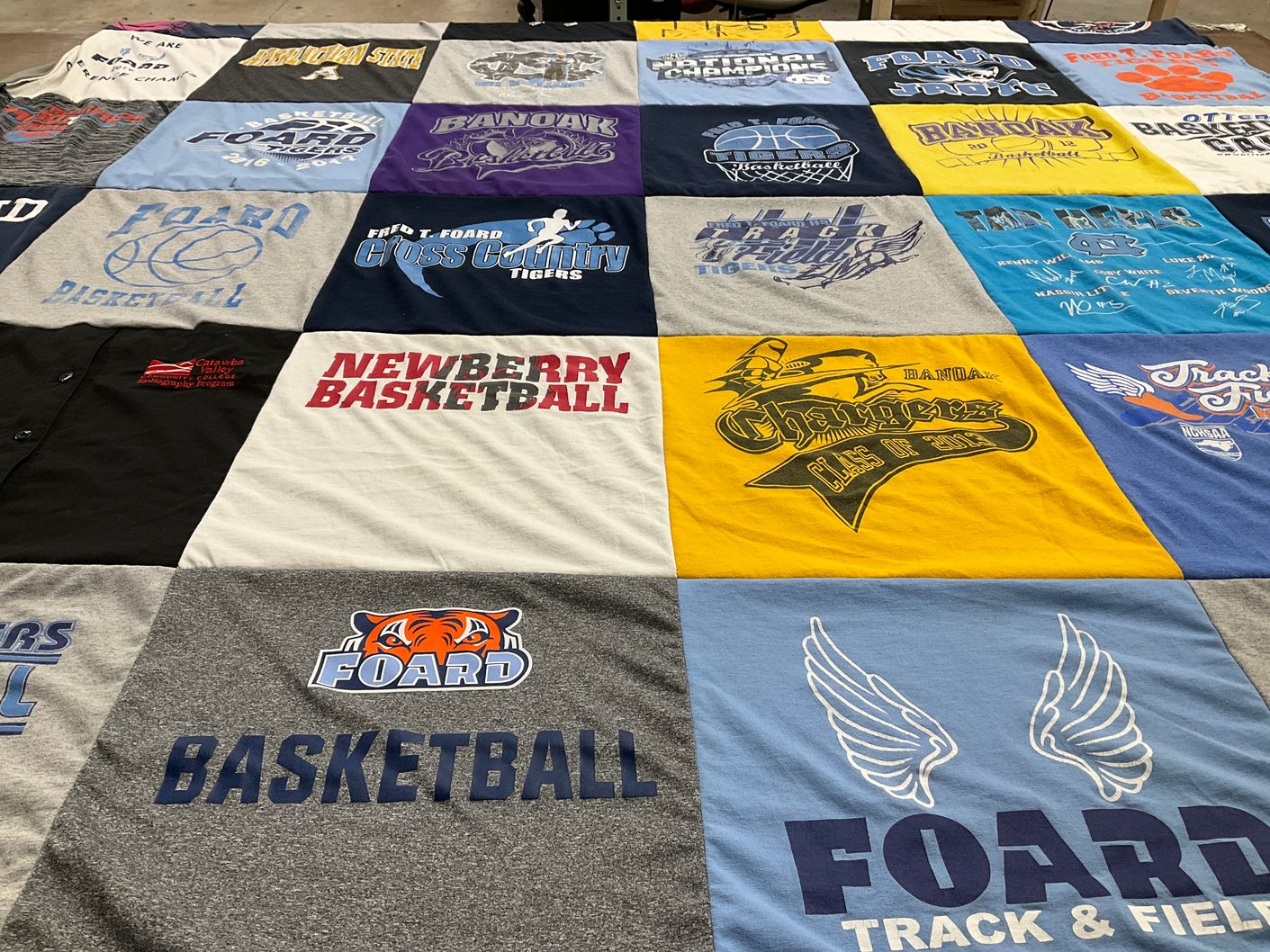 T-shirt quilt featuring foard basketball, newberry basketball by Beth from SC