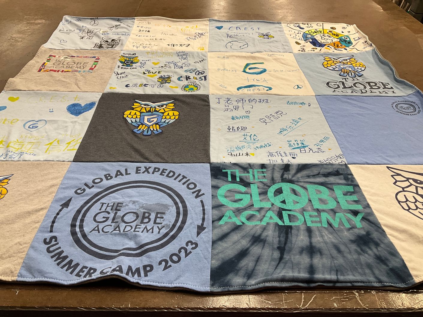 T-shirt quilt from the globe academy by Paige from GA