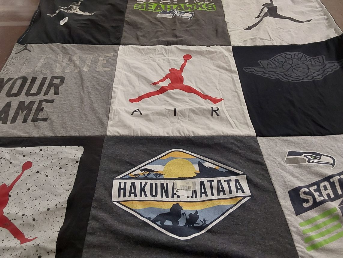 T-shirt quilt featuring seattle seahawks by Ashly from WA