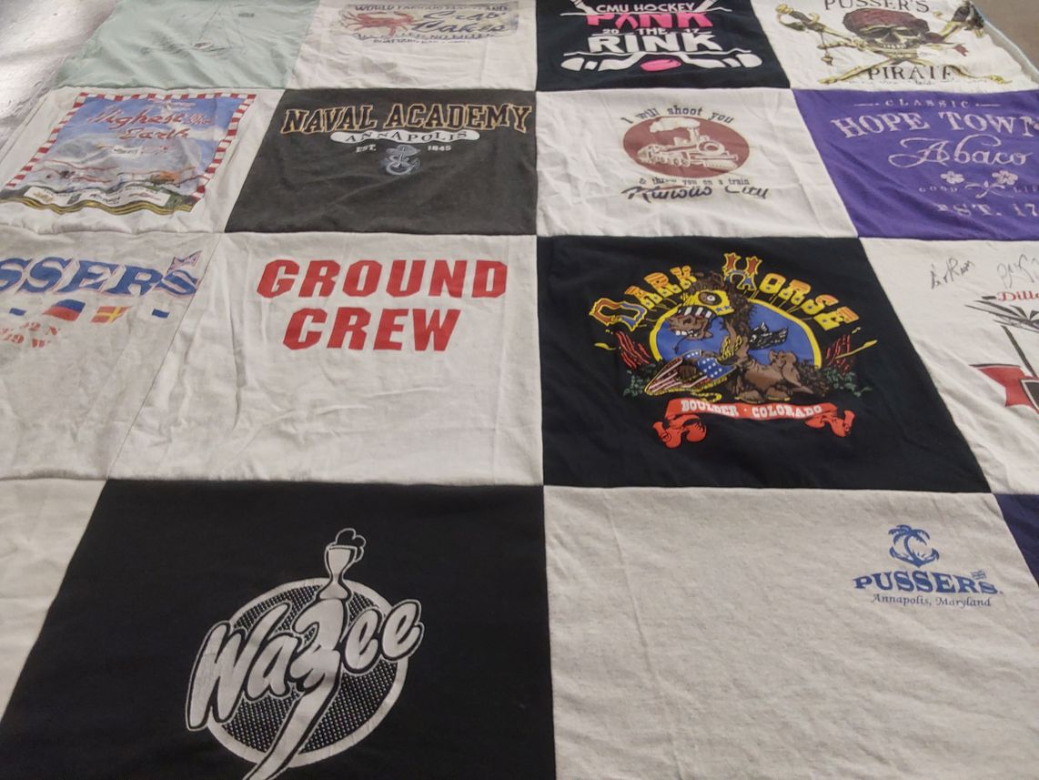 T-shirt quilt from united states naval academy by Sue from FL