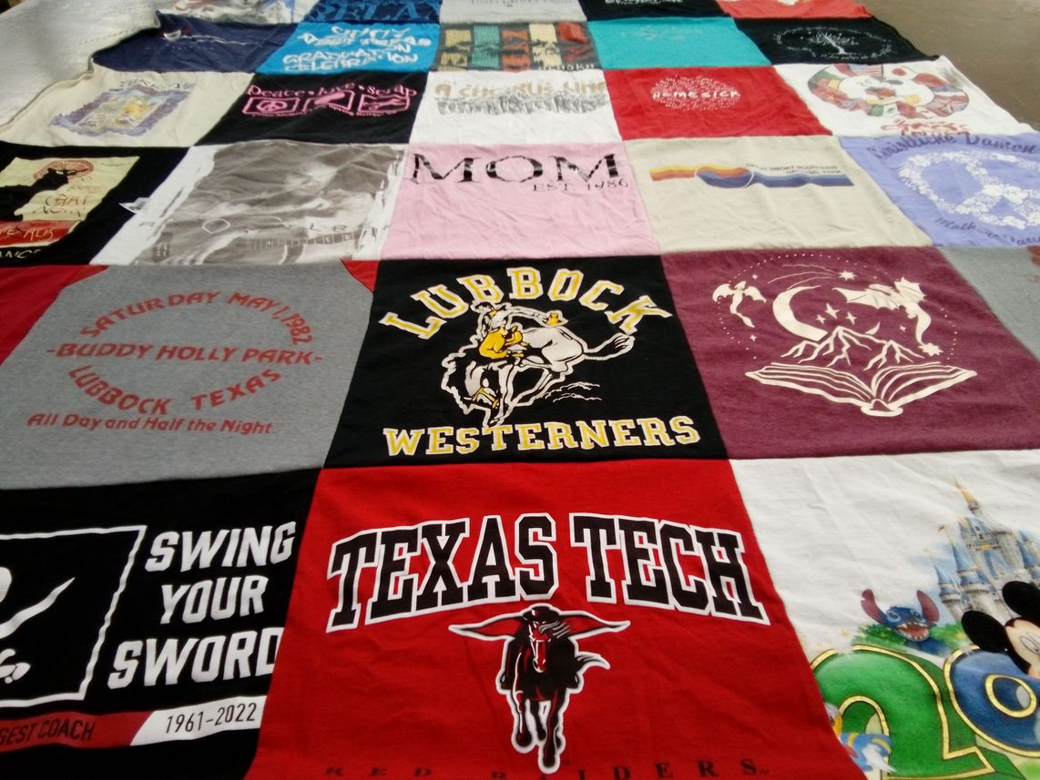 T-shirt quilt featuring texas tech raiders by Rhonda from TX