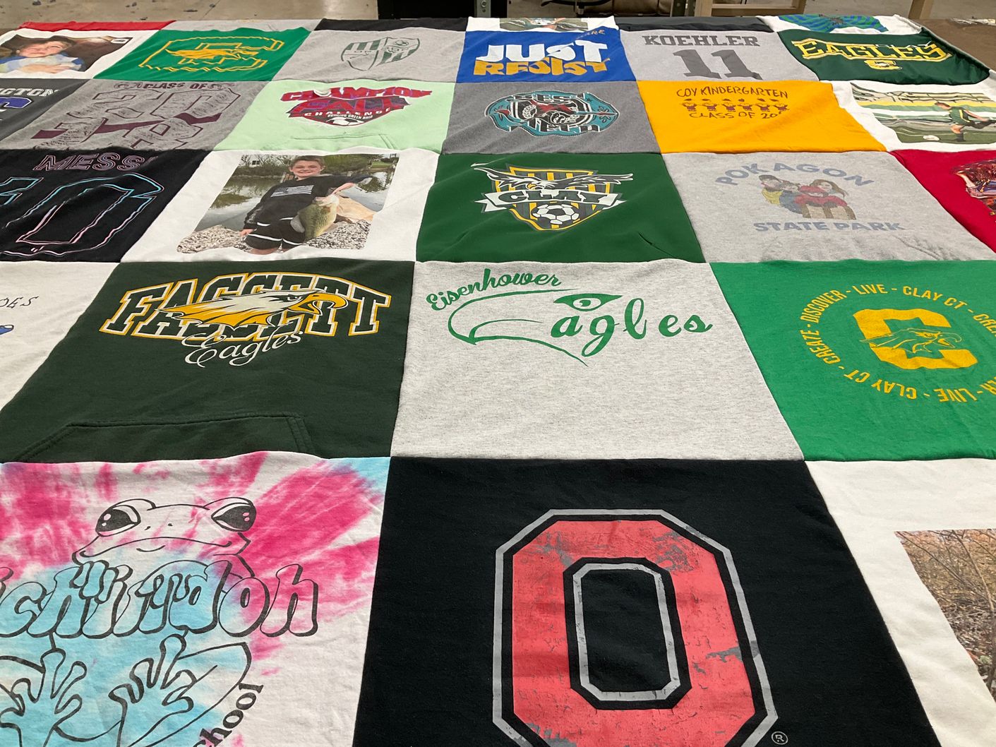 T-shirt quilt from fagett middle school, eisenhower middle school by Annalisa from OH