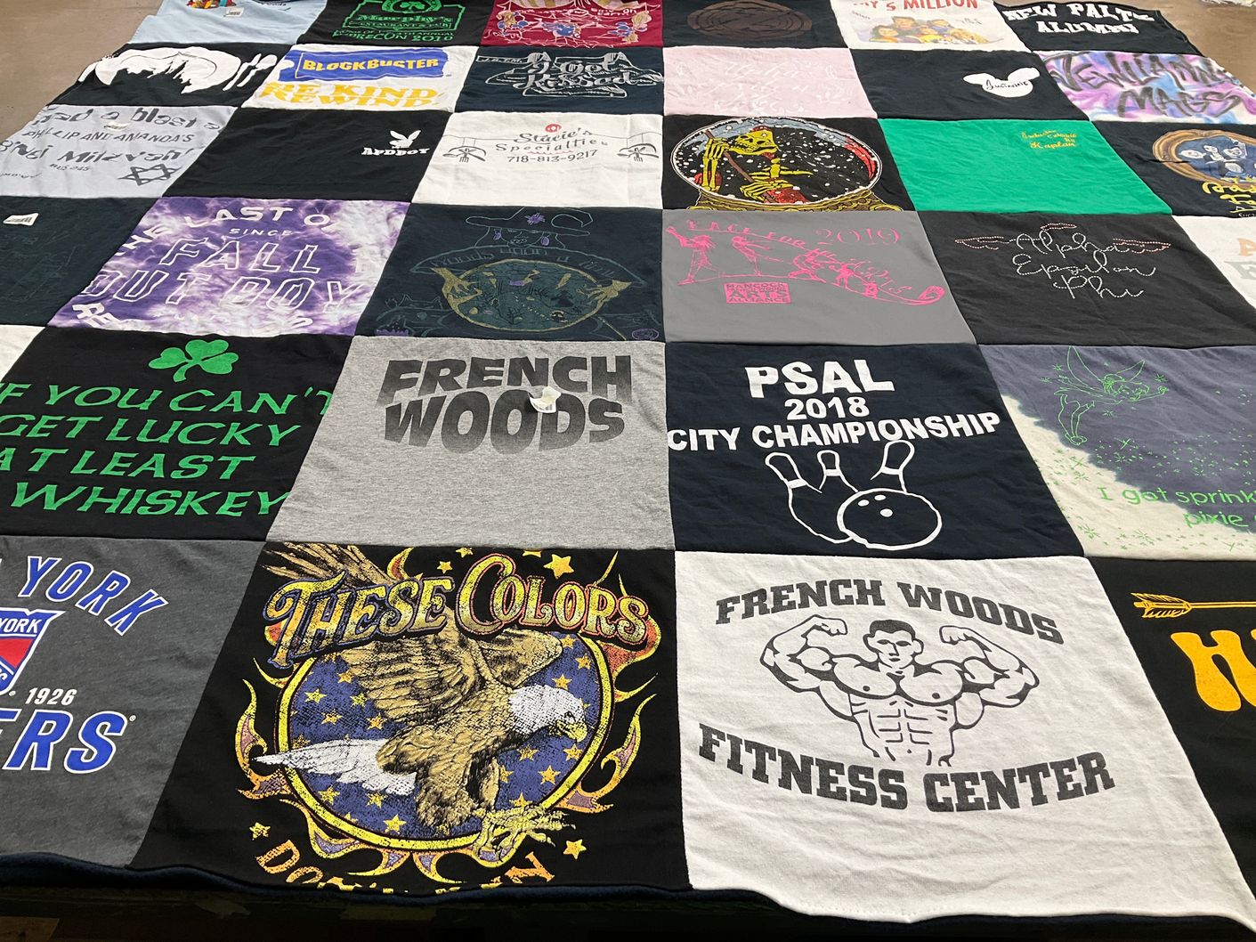 T-shirt quilt featuring new york rangers by Julianne from NY