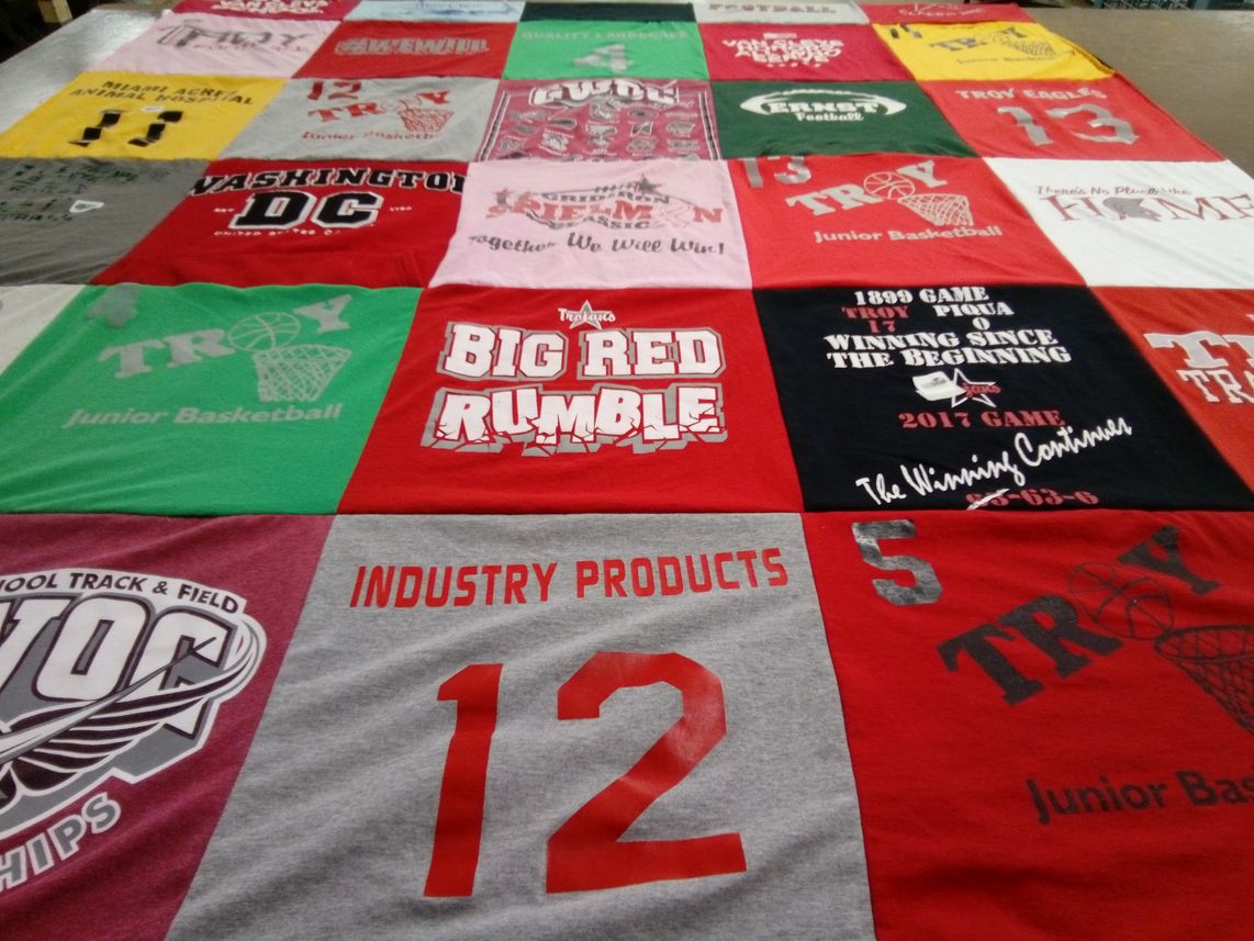 T-shirt quilt featuring troy university basketball by Melissa from OH
