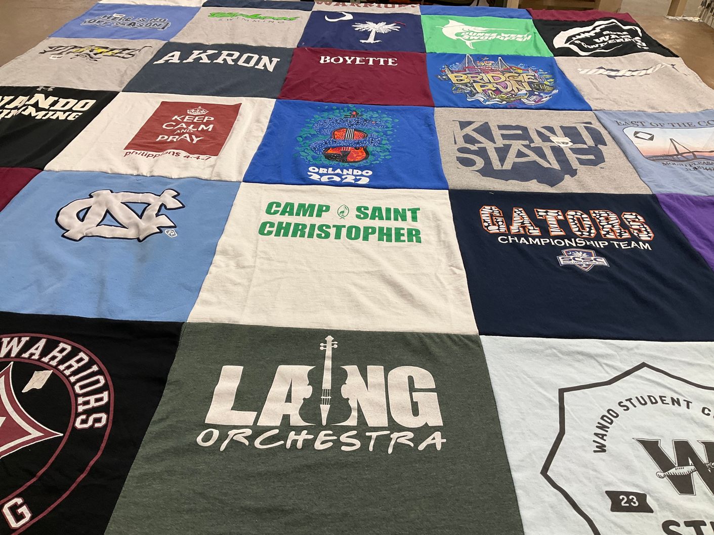 T-shirt quilt featuring university of florida gators, akron zips by Margaret from SC