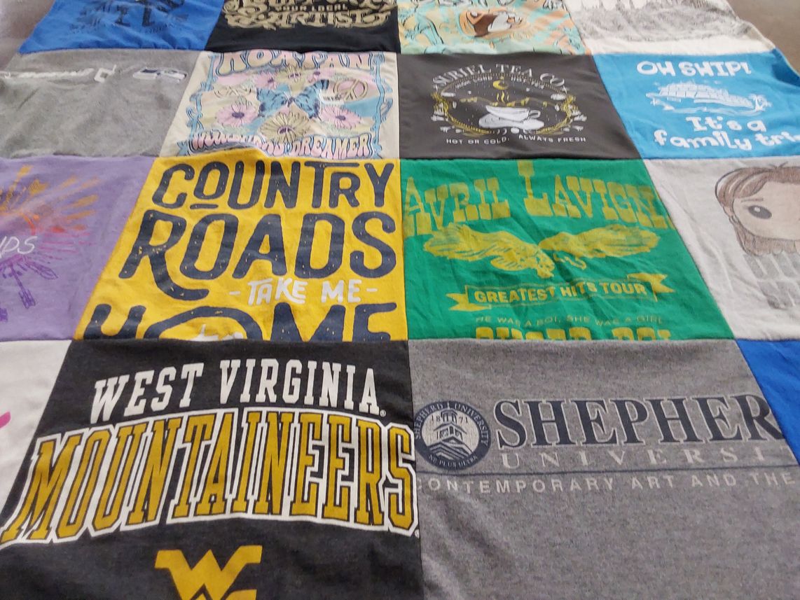 T-shirt quilt featuring west virginia mountaineers by Aleisha from SC