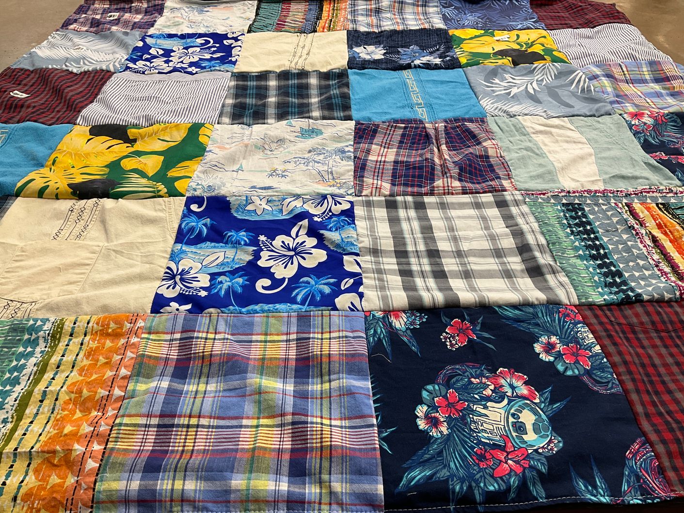 T-shirt quilt with quilting, sewing themes by Jessica from VT