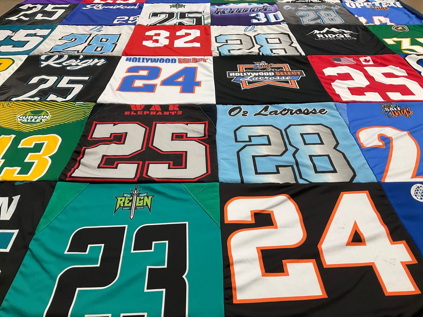 T-shirt quilt with lacrosse, sports themes by J from NY