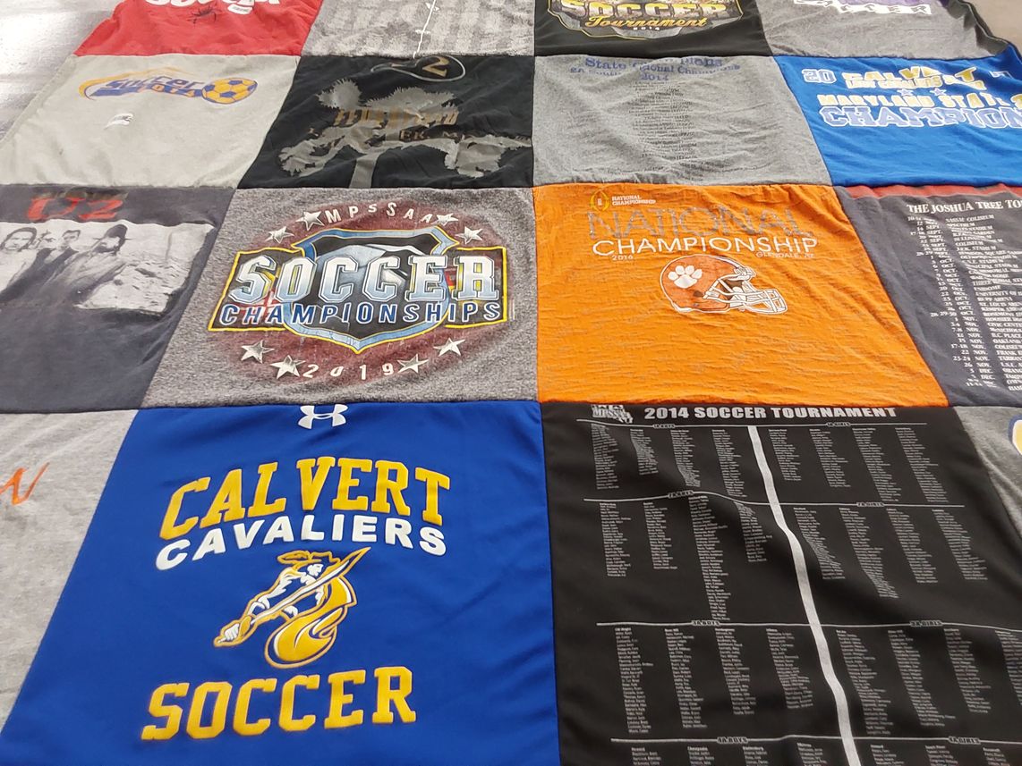 T-shirt quilt featuring calvert cavaliers soccer by Tracey from MD