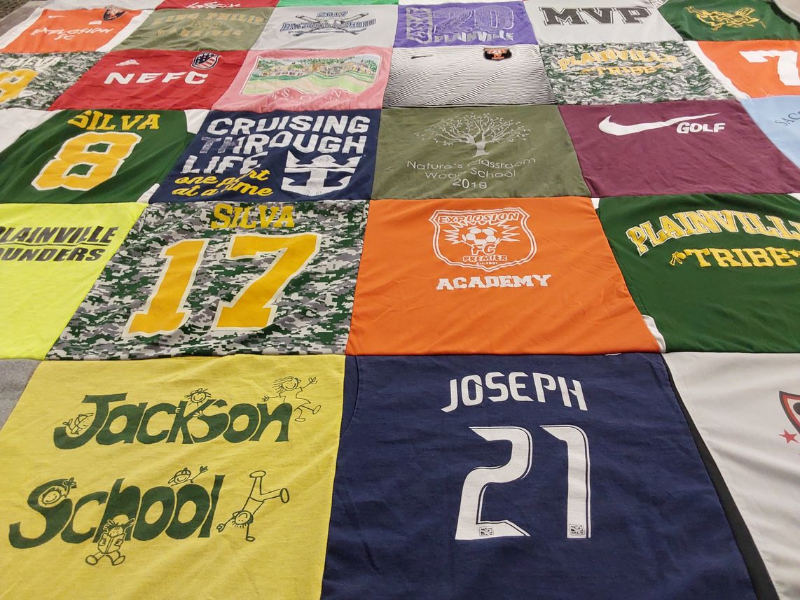 T-shirt quilt featuring plainville thunders, explosion fc premier by Julianne from MA