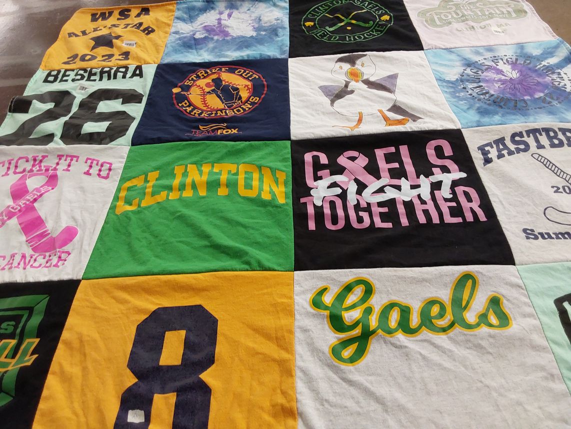 T-shirt quilt featuring clinton gaels by Kari from MA