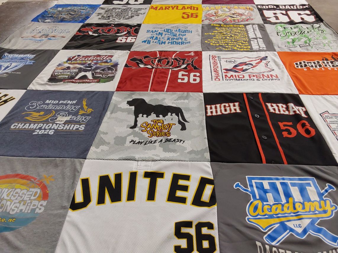 T-shirt quilt featuring high heat by Emily from PA