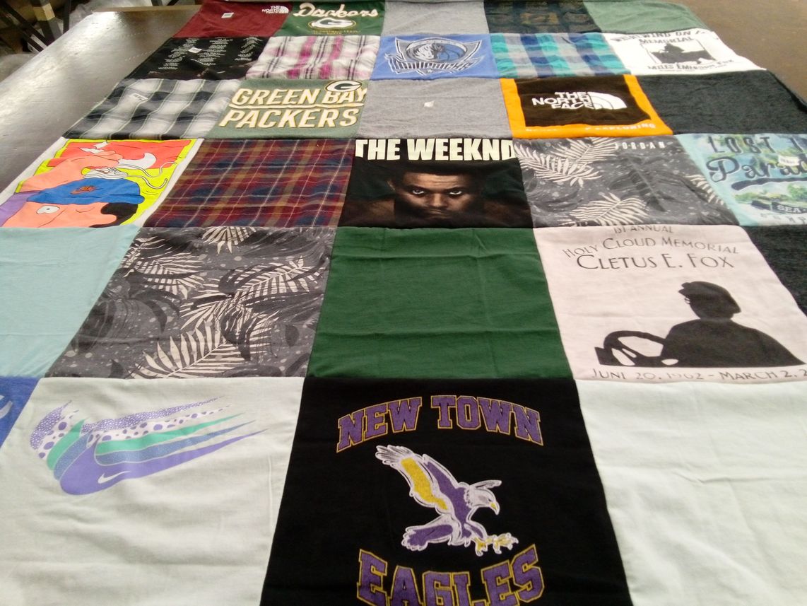 T-shirt quilt featuring green bay packers by Philomena from ND