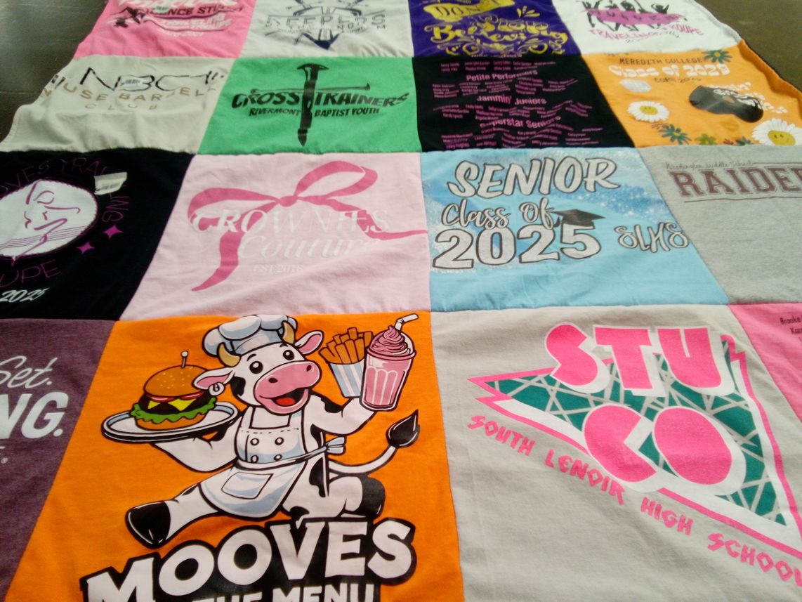 T-shirt quilt from south lendir high school by elizabeth from NC