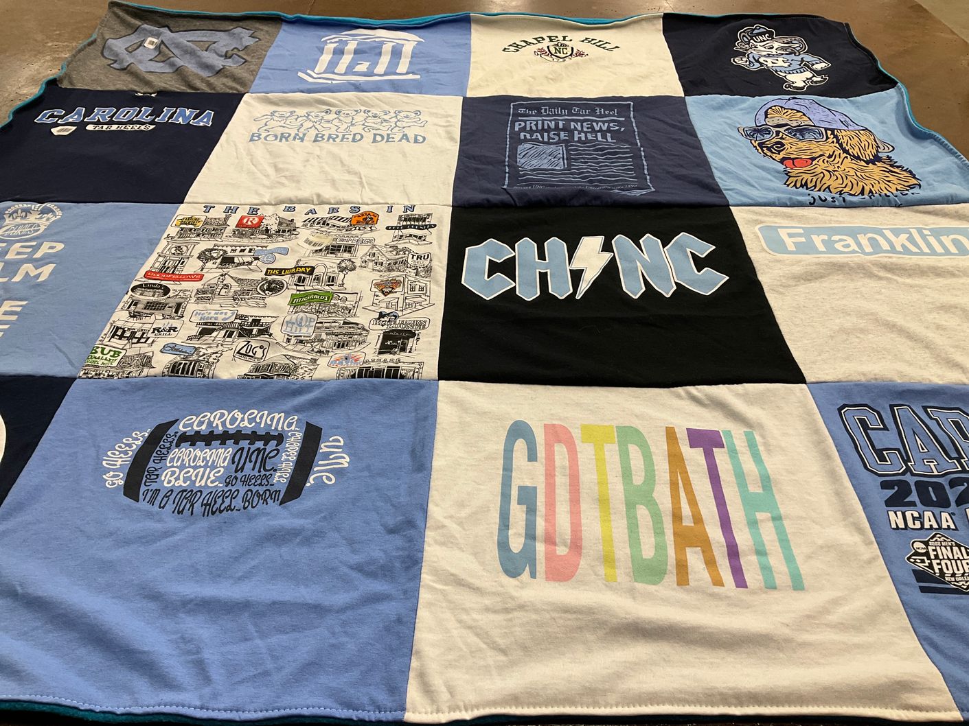 T-shirt quilt from university of north carolina at chapel hill by Melissa from MD