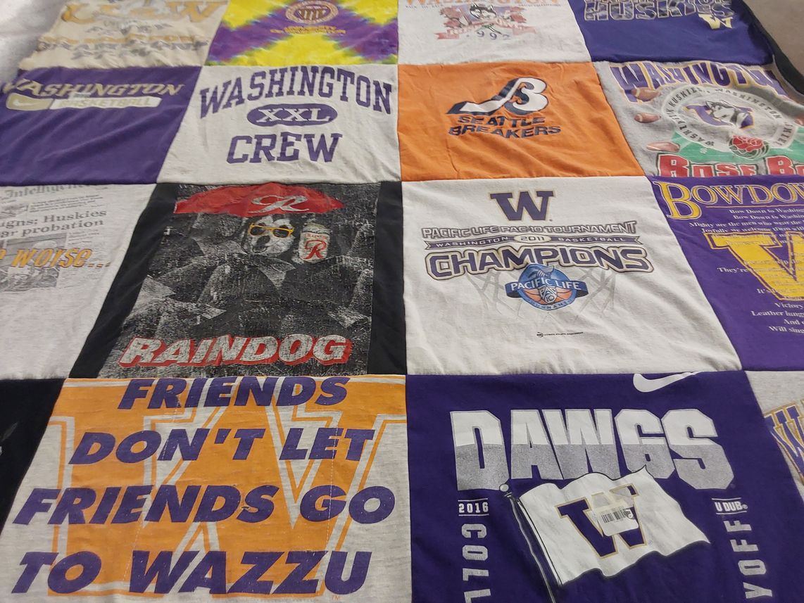 T-shirt quilt from university of washington by Denise from WA