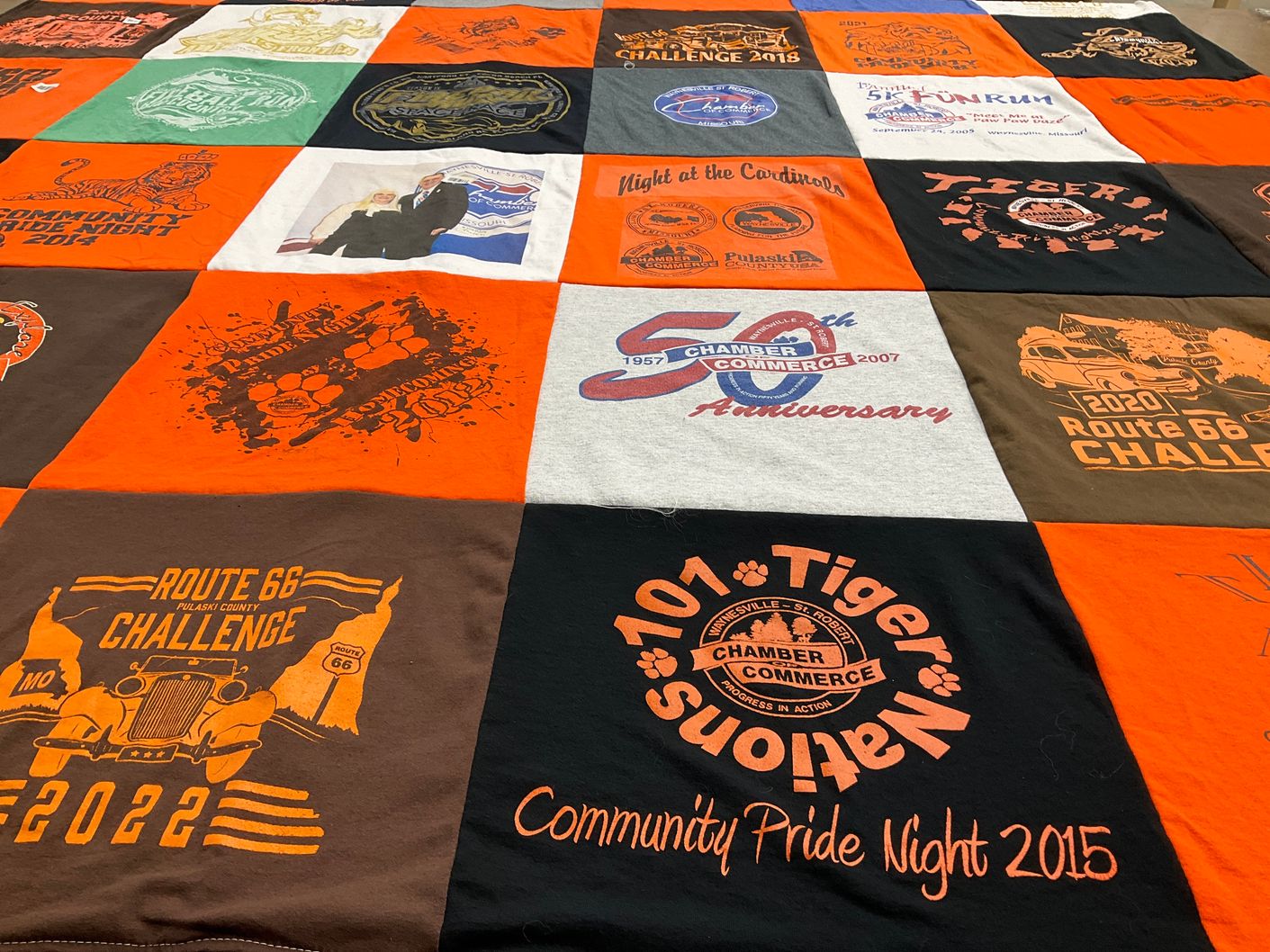 T-shirt quilt featuring nationsville high school by Mary AN from MO