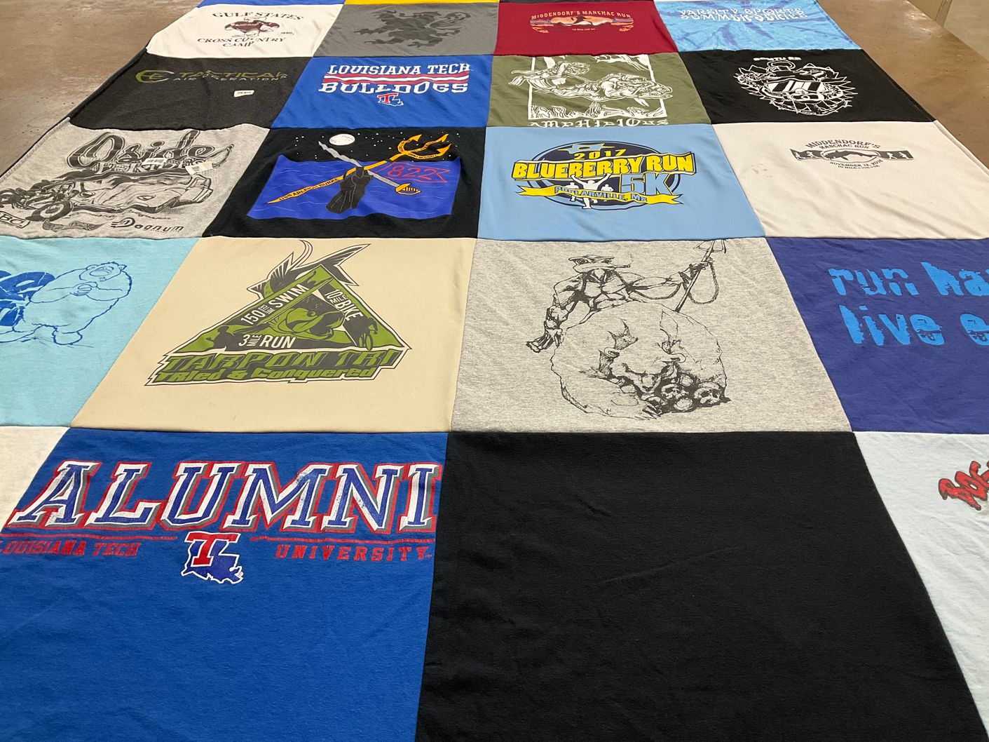 T-shirt quilt featuring louisiana tech bulldogs by Paul from VA
