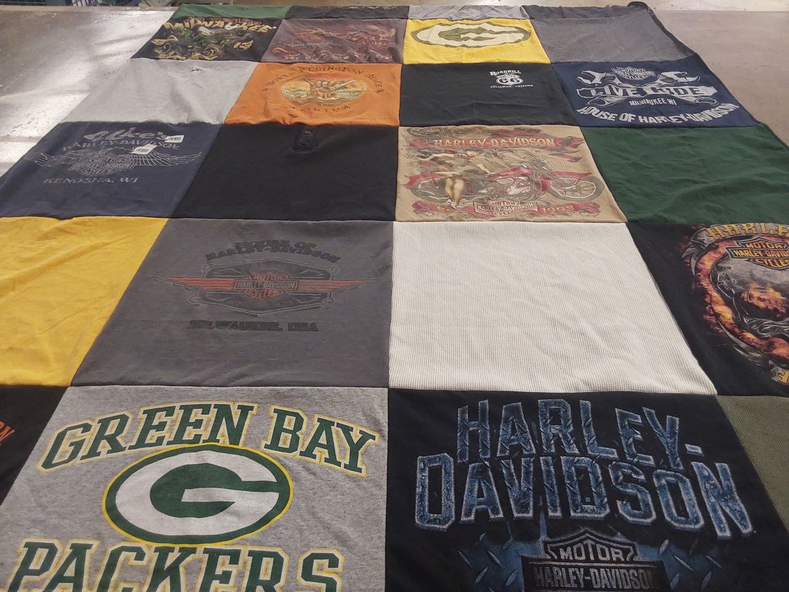T-shirt quilt featuring green bay packers by Dena from WI
