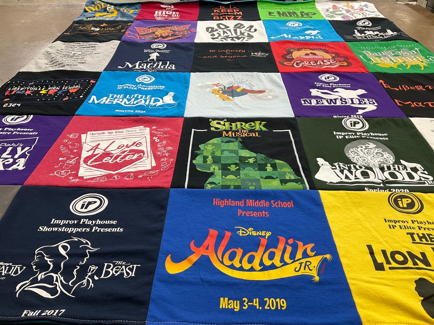 T-shirt quilt from libertyville high school by Ann from IL