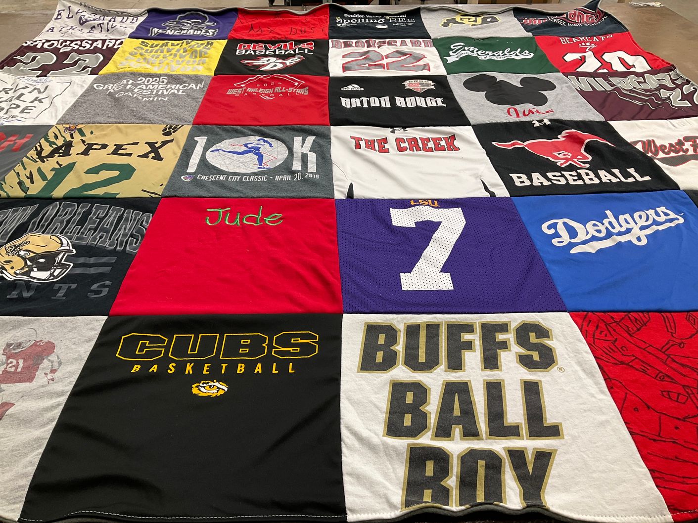 T-shirt quilt from louisiana state university by Dana from NC