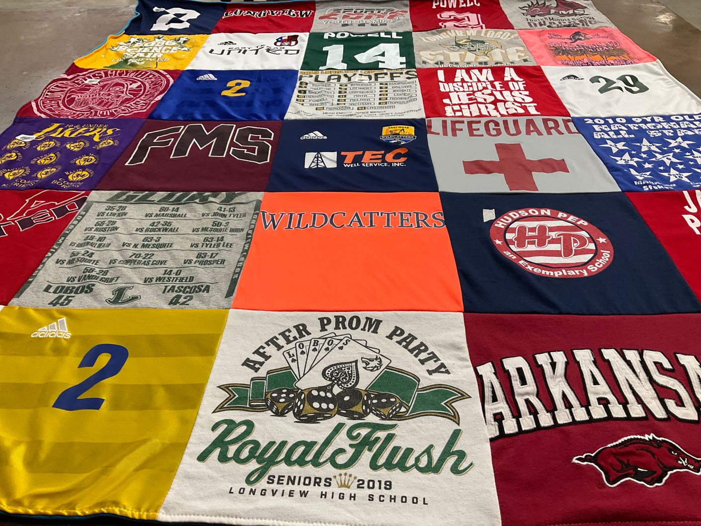T-shirt quilt featuring arkansas razorbacks by Ginny from TX