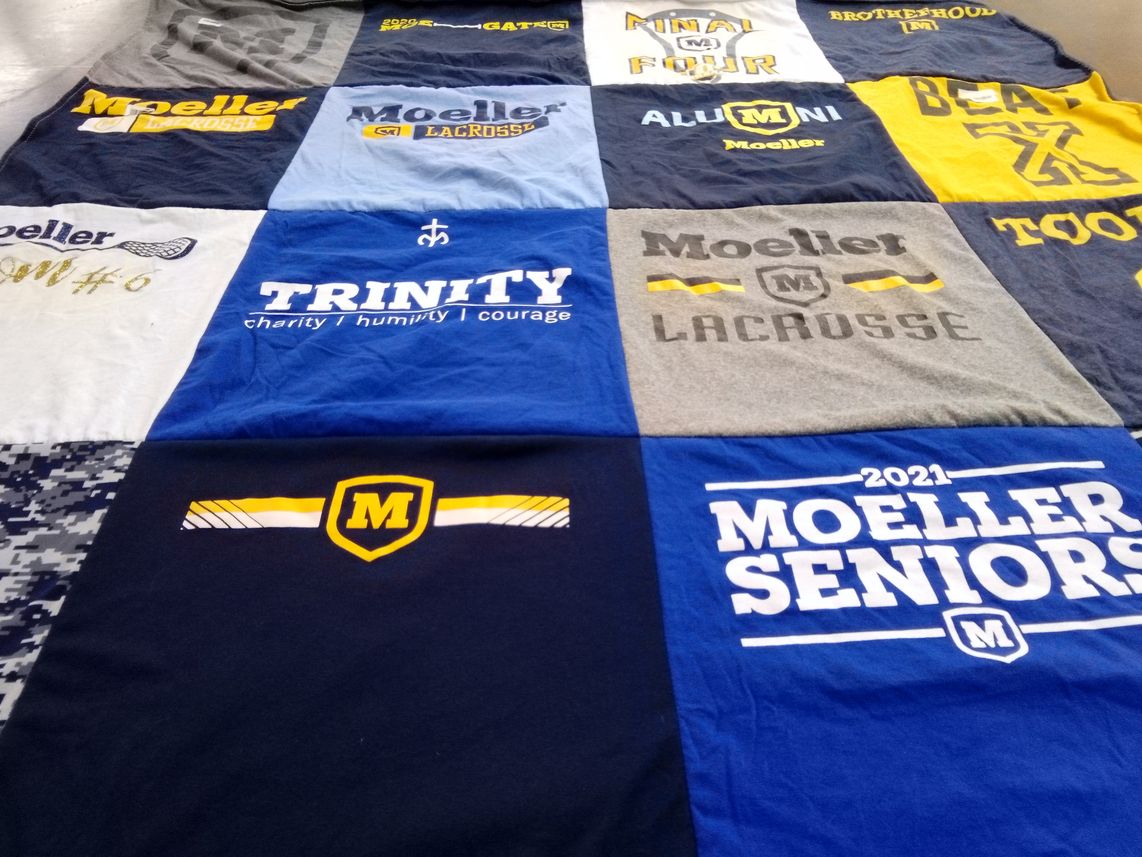 T-shirt quilt featuring moeller lacrosse by Leigh from OH