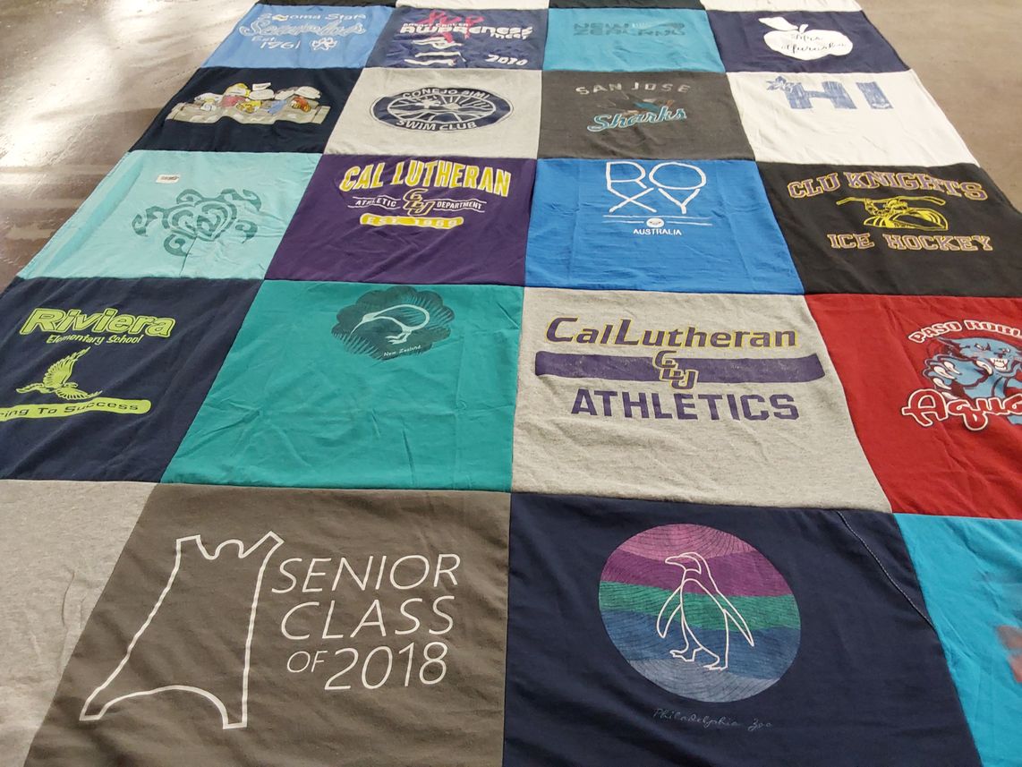 T-shirt quilt featuring cal lutheran university knights ice hockey, san jose sharks by Sara from ND