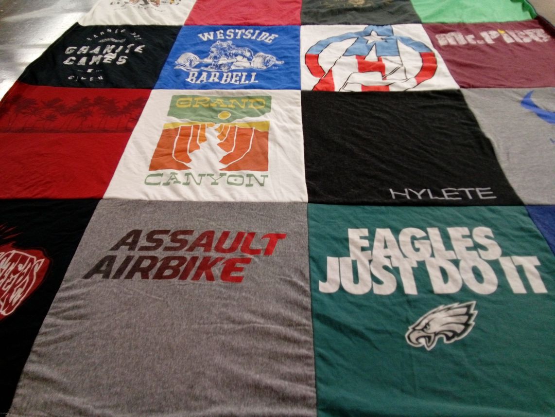 T-shirt quilt featuring eagles by Nora from PA
