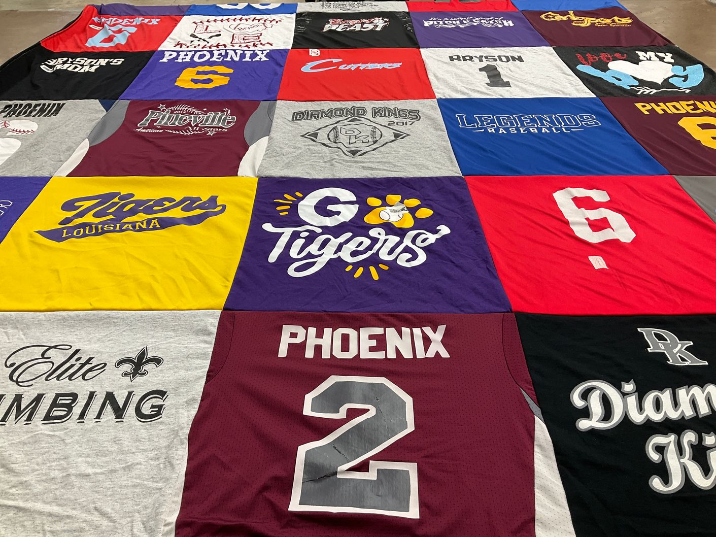 T-shirt quilt featuring tigers, diamond kings by Franchesca from LA