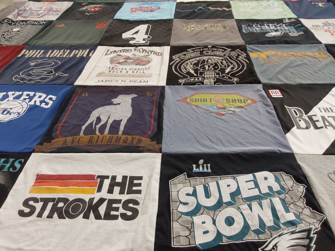 T-shirt quilt featuring philadelphia 76ers, a.f.c richmond by Eileen from PA