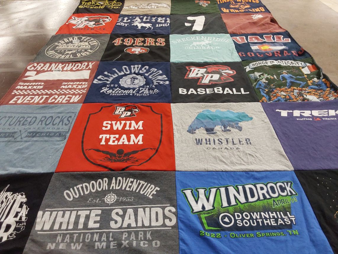 T-shirt quilt from bryant university by Joy from VA