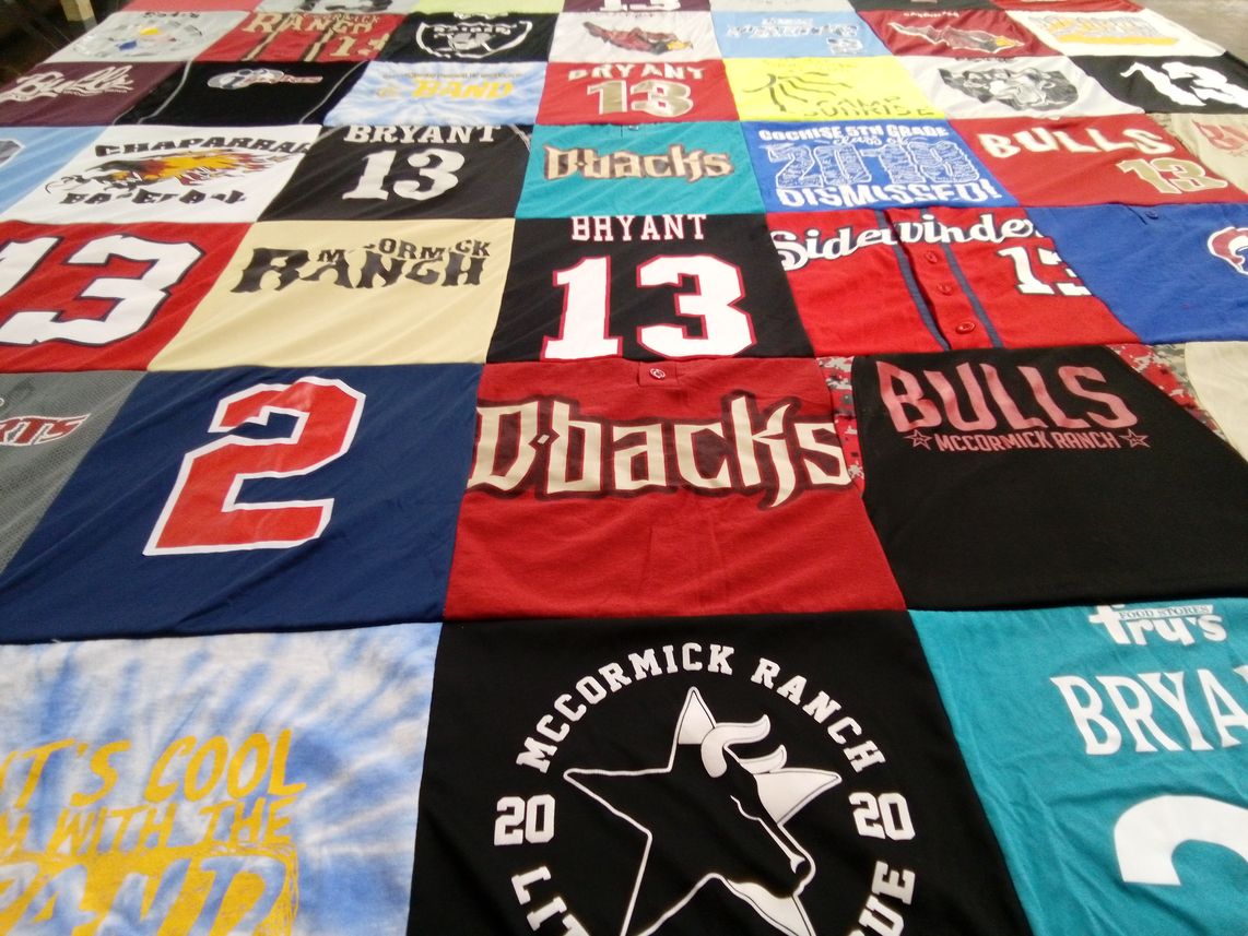 T-shirt quilt featuring mccormick ranch bulls, chaparroa baseball by Kristina from AZ