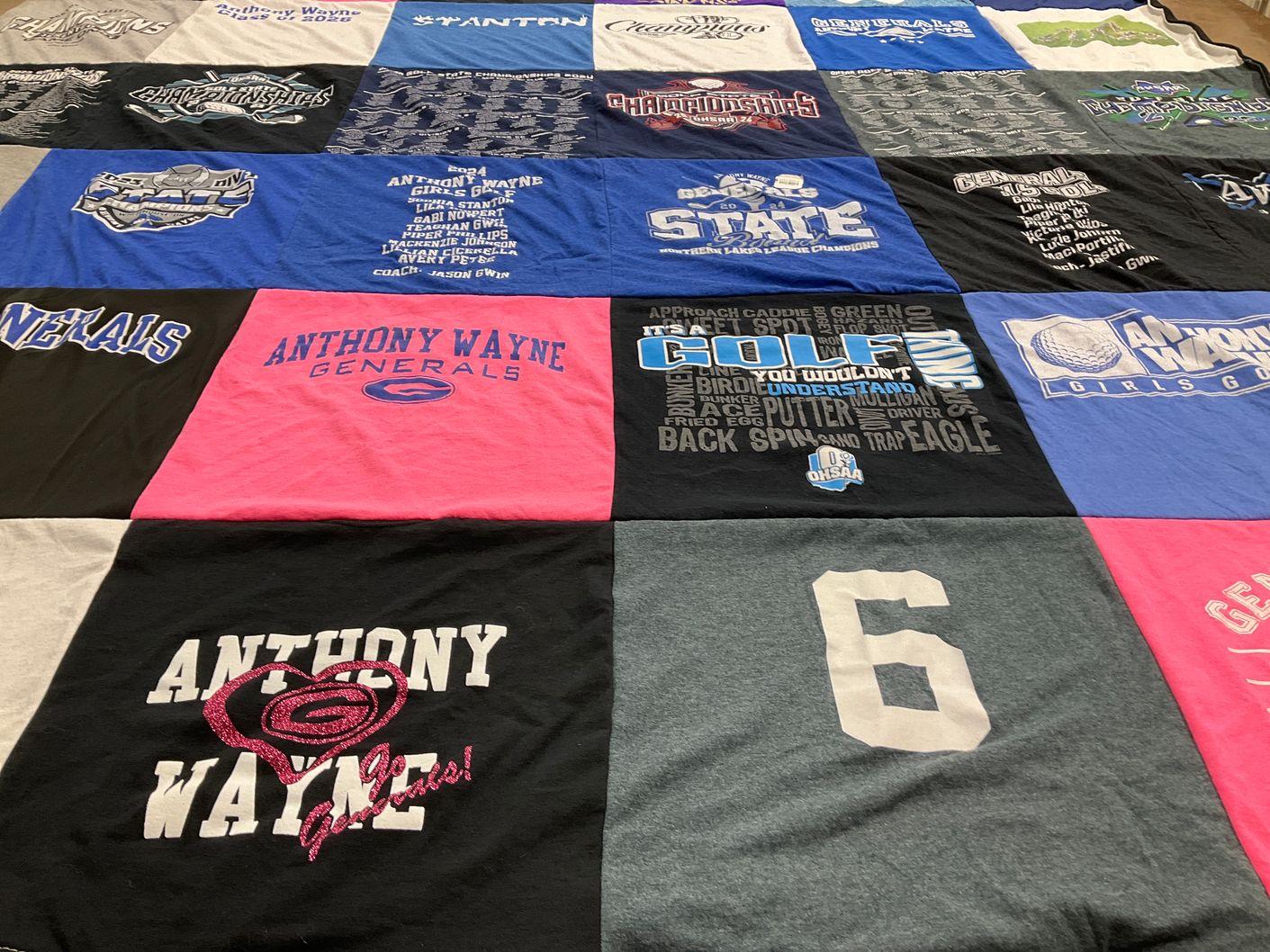 T-shirt quilt featuring anthony wayne general girls golf by Lori from OH