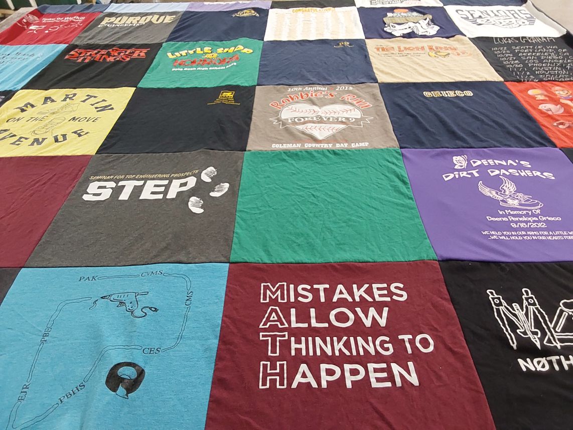 T-shirt quilt from purdue university by Jeri from NY