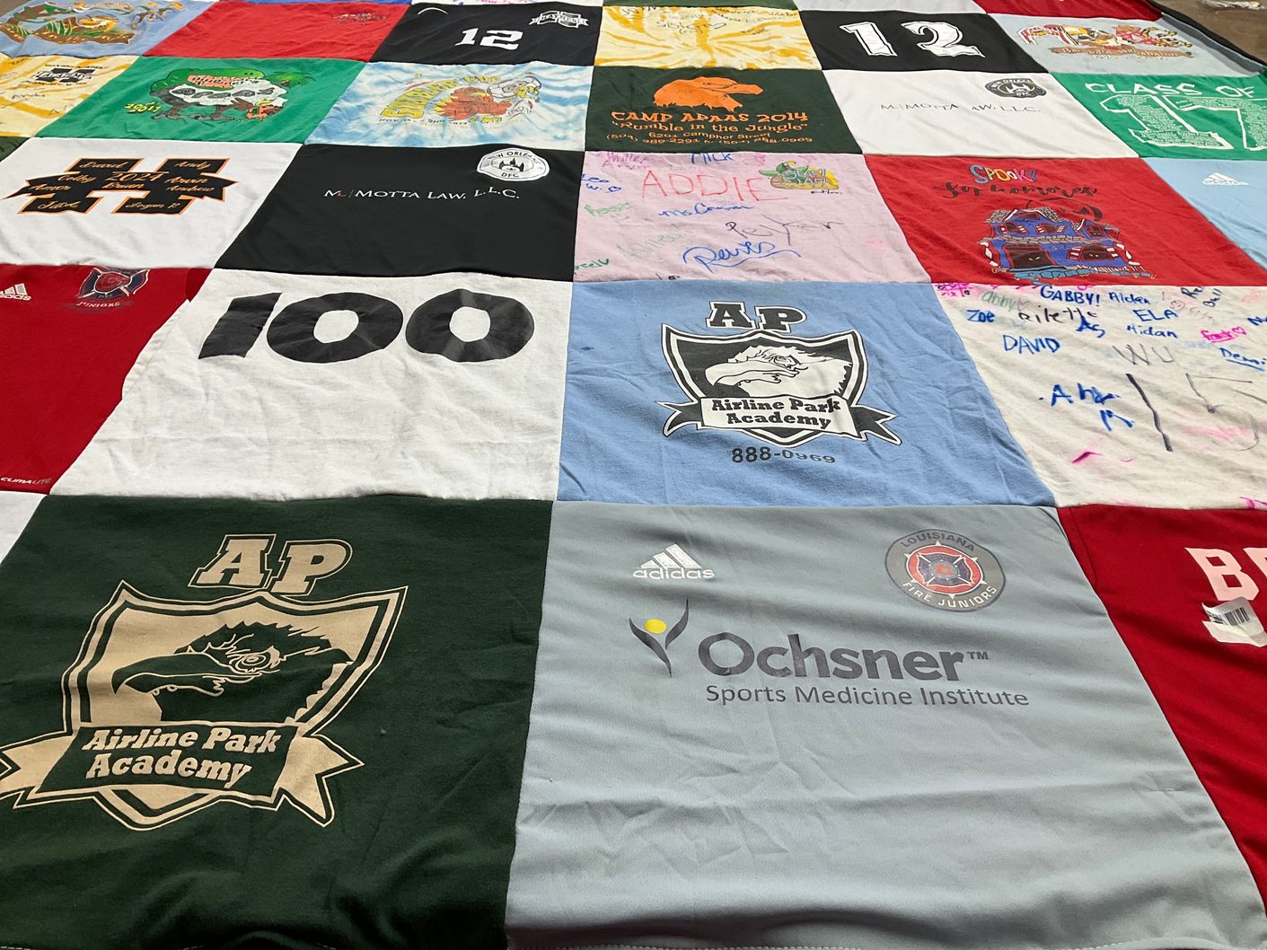 T-shirt quilt from airline park academy by Miriam from LA