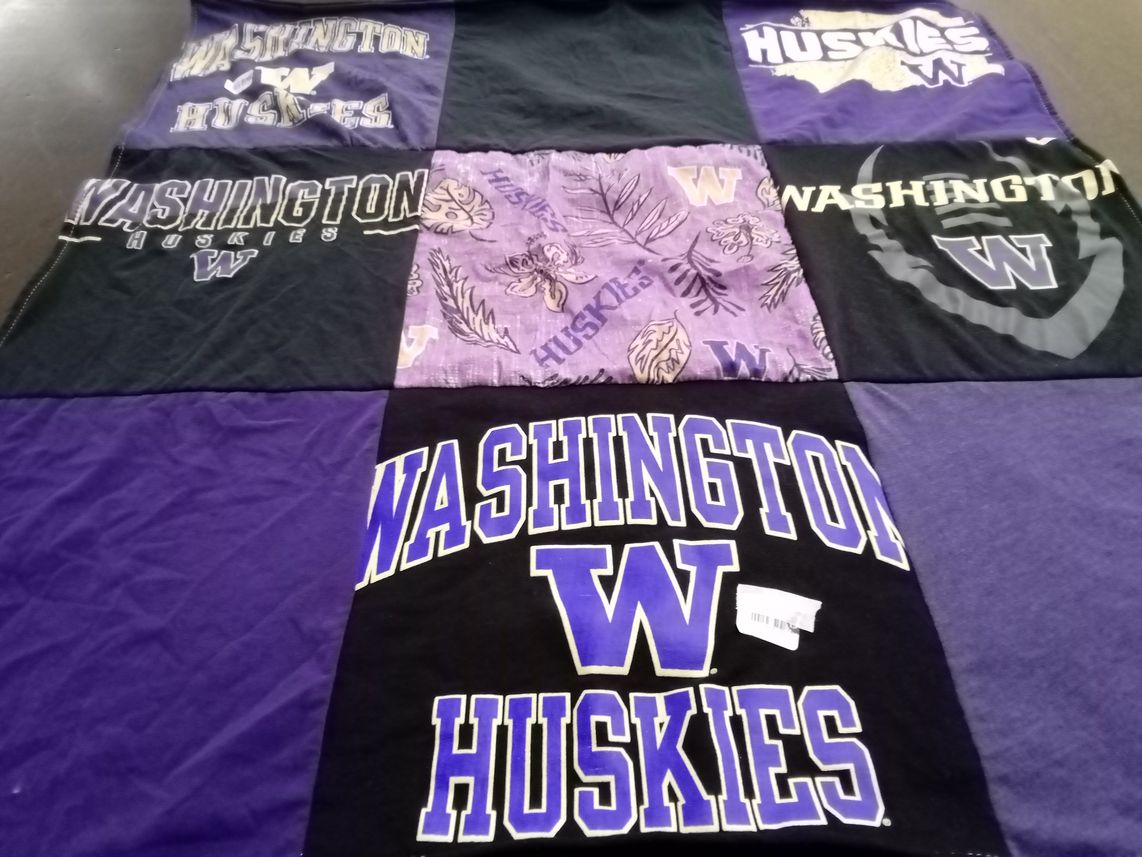 T-shirt quilt featuring washington huskies by Kassandra from WA