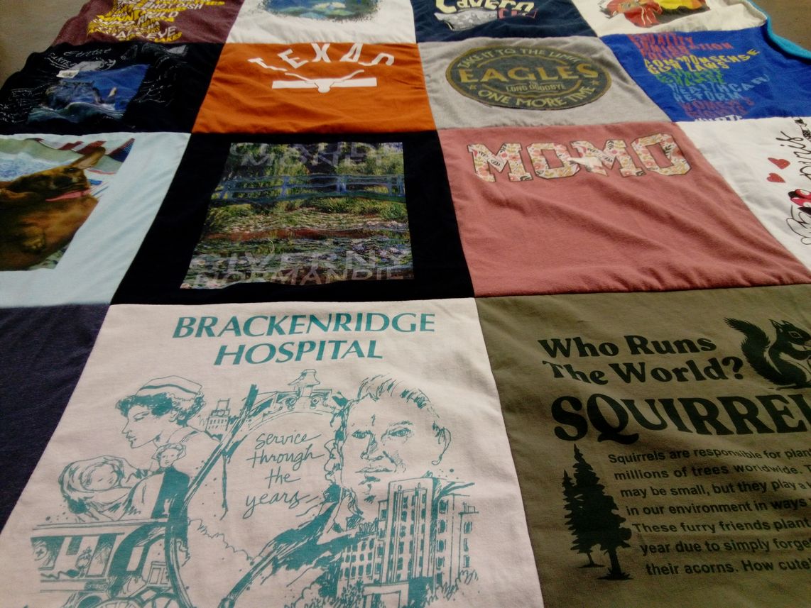 T-shirt quilt with nature, animals themes by Sandra from FL