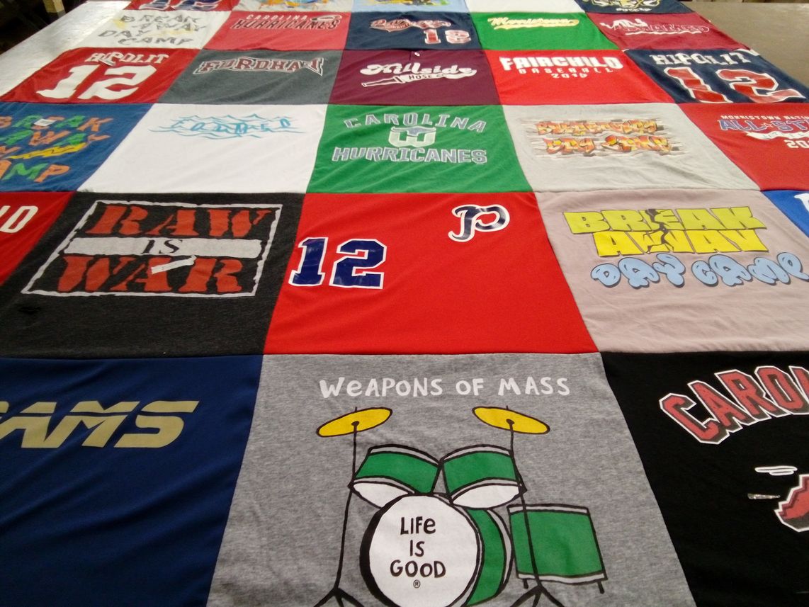 T-shirt quilt featuring carolina hurricanes by Christine from NJ
