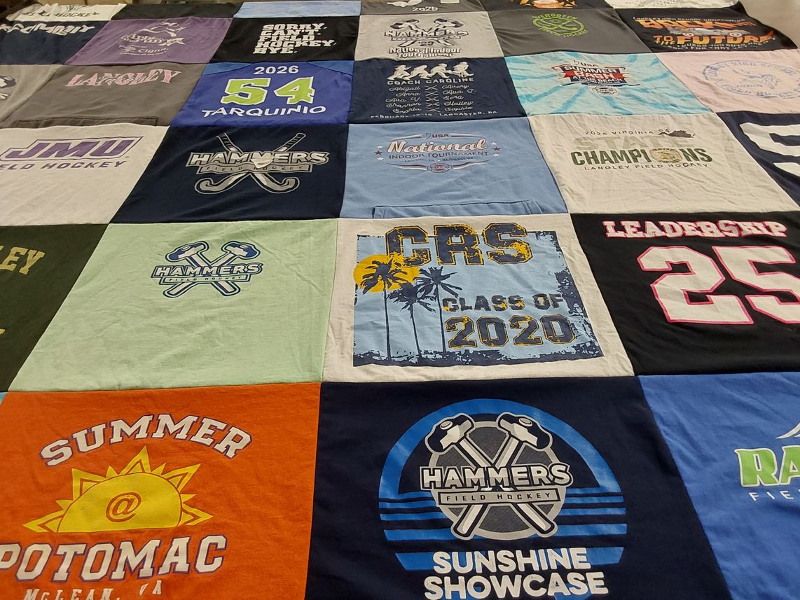 T-shirt quilt featuring hammers field hockey by Courtney from VA