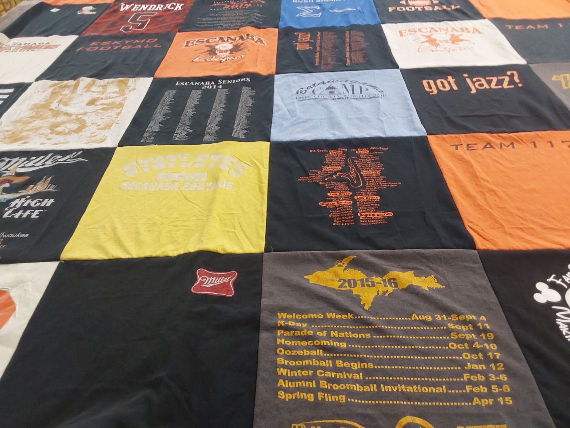 T-shirt quilt featuring eskymo football by Trevan from WI
